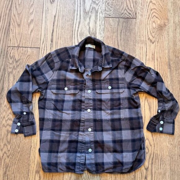 Everlane The Classic Cotton Flannel Shirt Brown Base - Size M - Picture 2 of 7